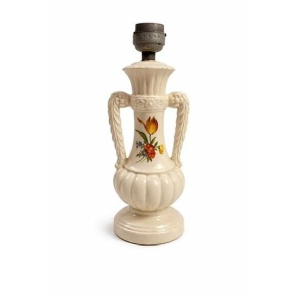 Other - Table Lamp Ceramic Hand Painted Flowers Unique Vintage Cottage Core Victorian